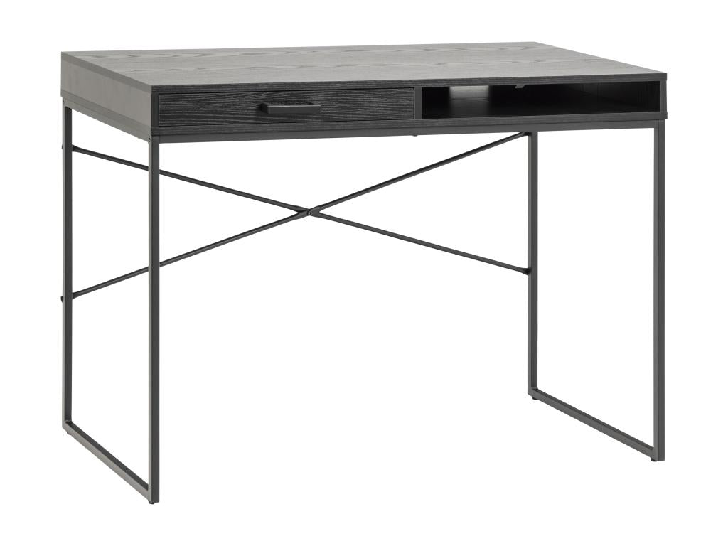 Bureau Sea 1 tiroir et 1 compartiment noir.