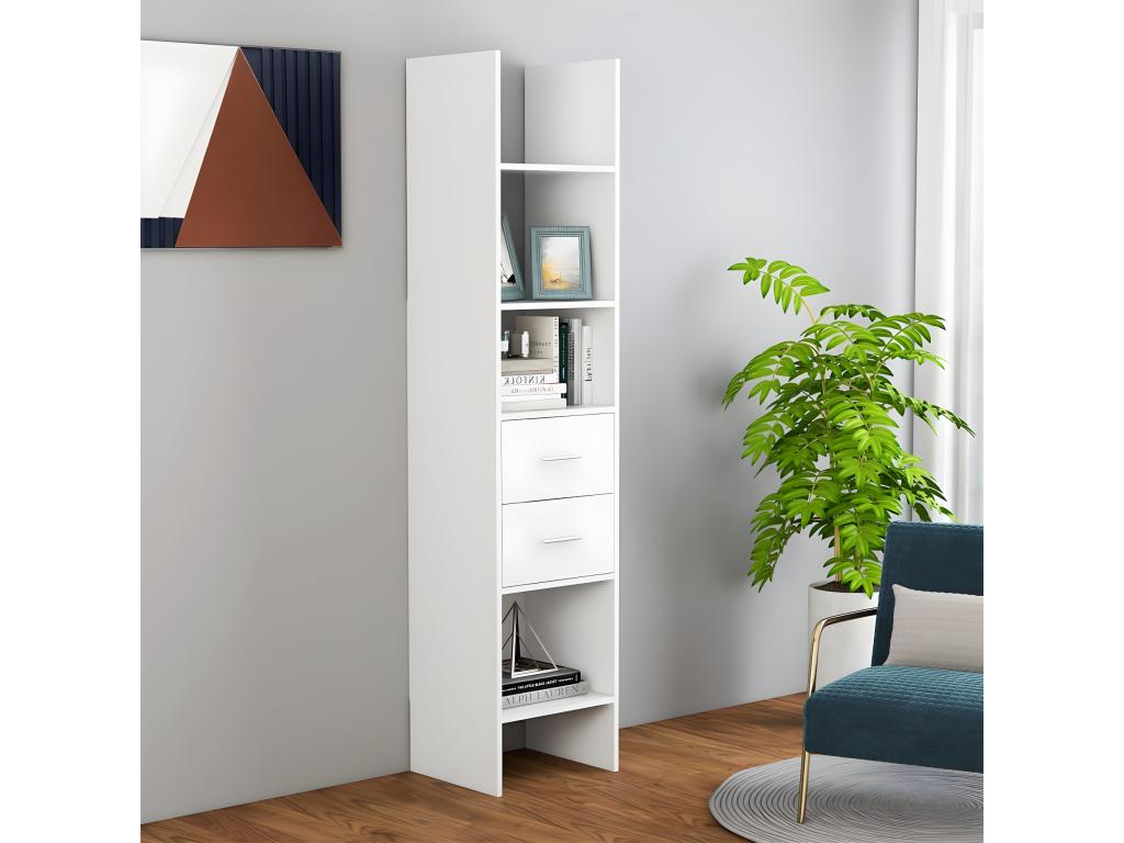 Bibliothèque Blanc 40x35x180 cm Aggloméré
