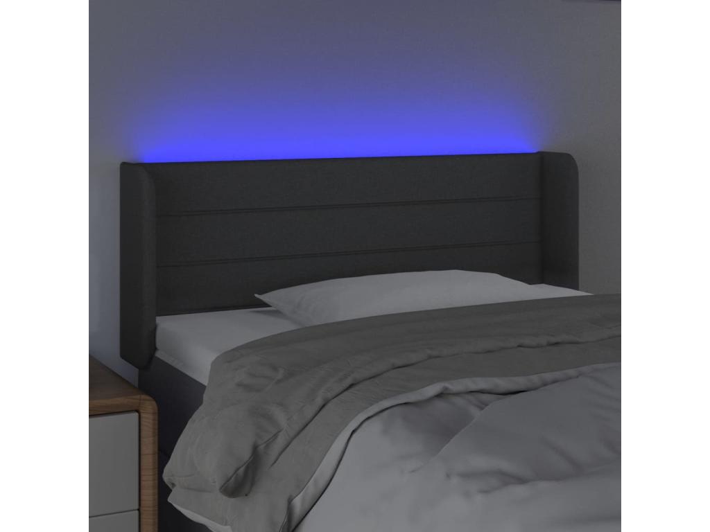Tête de lit à LED Gris foncé 93x16x78/88 cm Tissu SJJN24656