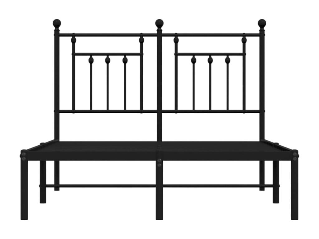 Cadre de lit métal avec tête de lit noir 135x190