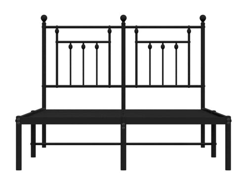 Cadre de lit métal avec tête de lit noir 135x190