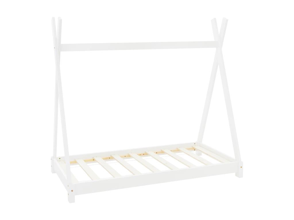 Lit enfant bois maison enfant lit indien lit 70x140 cm blanc