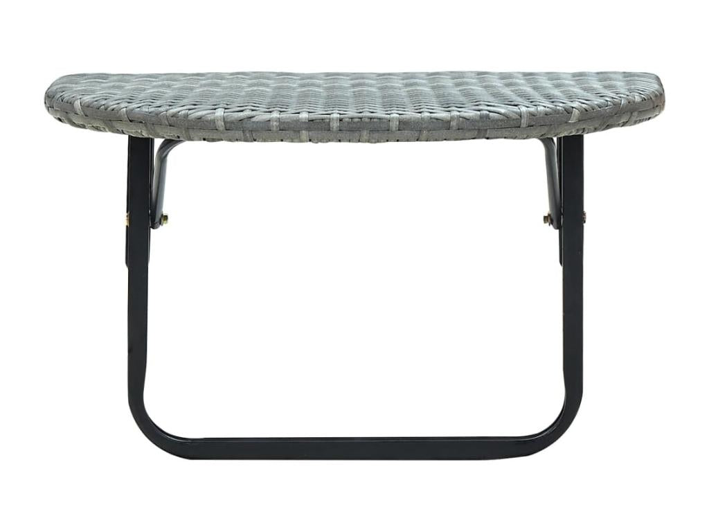 Meubiana Premium - Table de balcon Gris 60x60x40 cm Résine tressée
