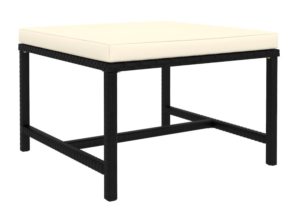 Canapés de jardin 4 pcs avec coussins Noir Résine tressée QYHS03239