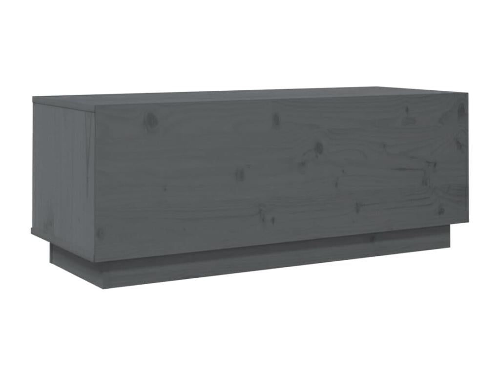 Meuble TV Gris 90x35x35 cm Bois de pin massif QHMV92071