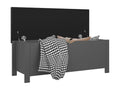 Boîte de rangement et coussin Gris 105x40x45 cm Bois ingénierie
