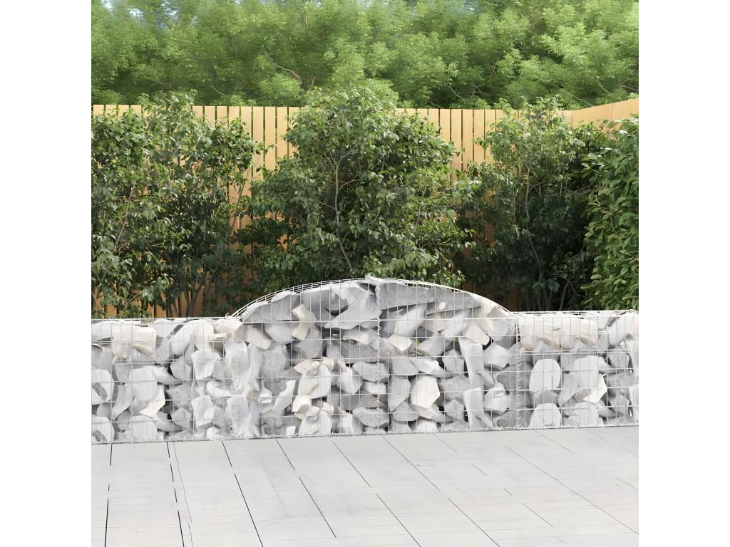 Paniers à gabions arqués 10 pièces 300x30x60/80 cm Fer galvanisé IBIS62177