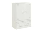Buffet haut blanc 67x39x95 cm acier