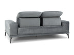 Canapé droit design 2-3 places tissu gris clair Torpille 195cm