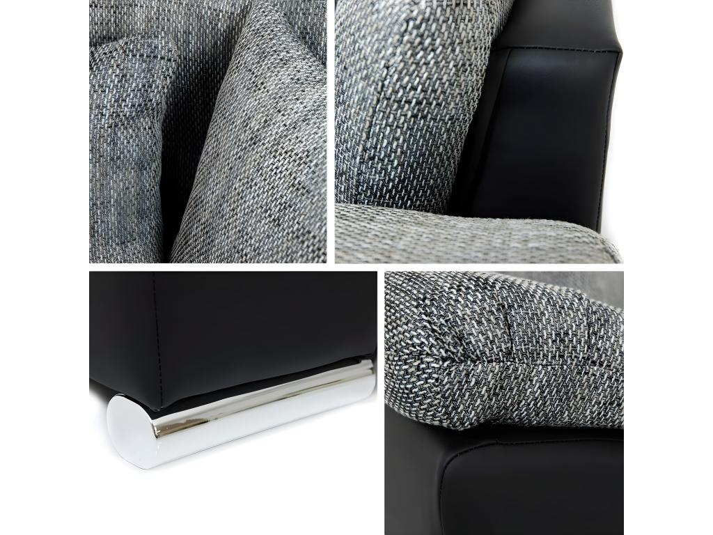 Canapé d'angle Meubiana 129 Gris Fonction de couchage Boîte de literie 277x158x76cm