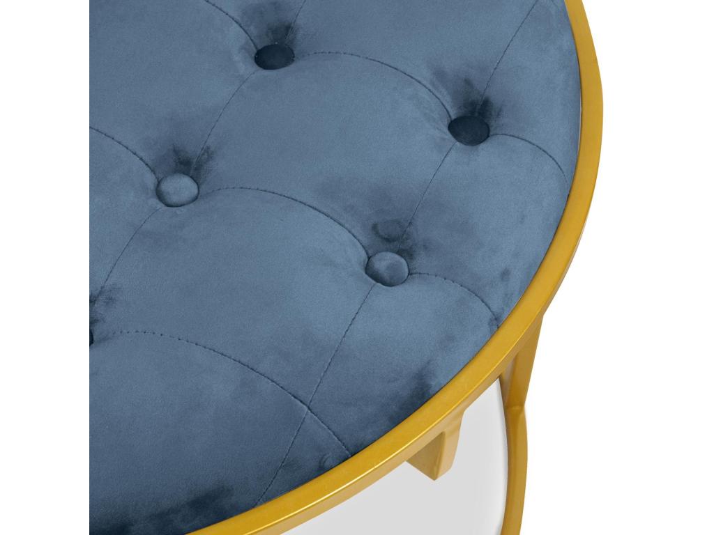 Lot de 2 Poufs Design en Velours Valona 75cm Bleu ADUR80335