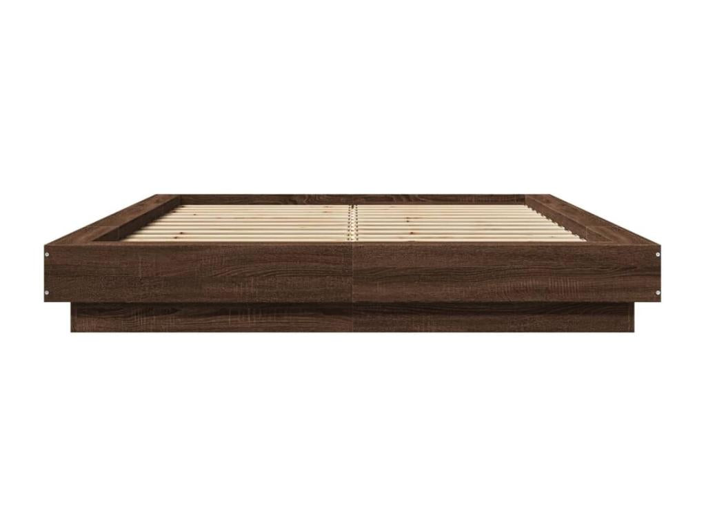 Cadre de lit chêne marron 140x190 cm bois d'ingénierie SDGK50986