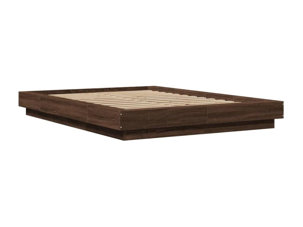 Cadre de lit chêne marron 140x190 cm bois d'ingénierie SDGK50986