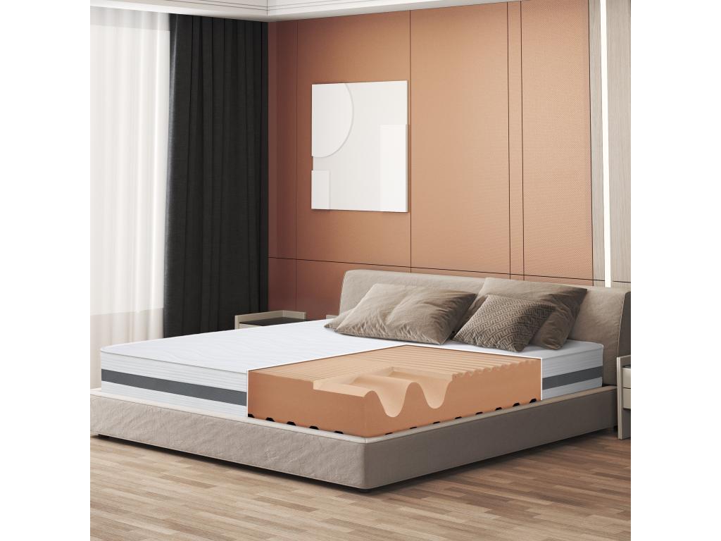 Matelas Double Meubiana Taille 180x210 à mémoire orthopédique - Hauteur 25 cm - Fabriqué en Italie