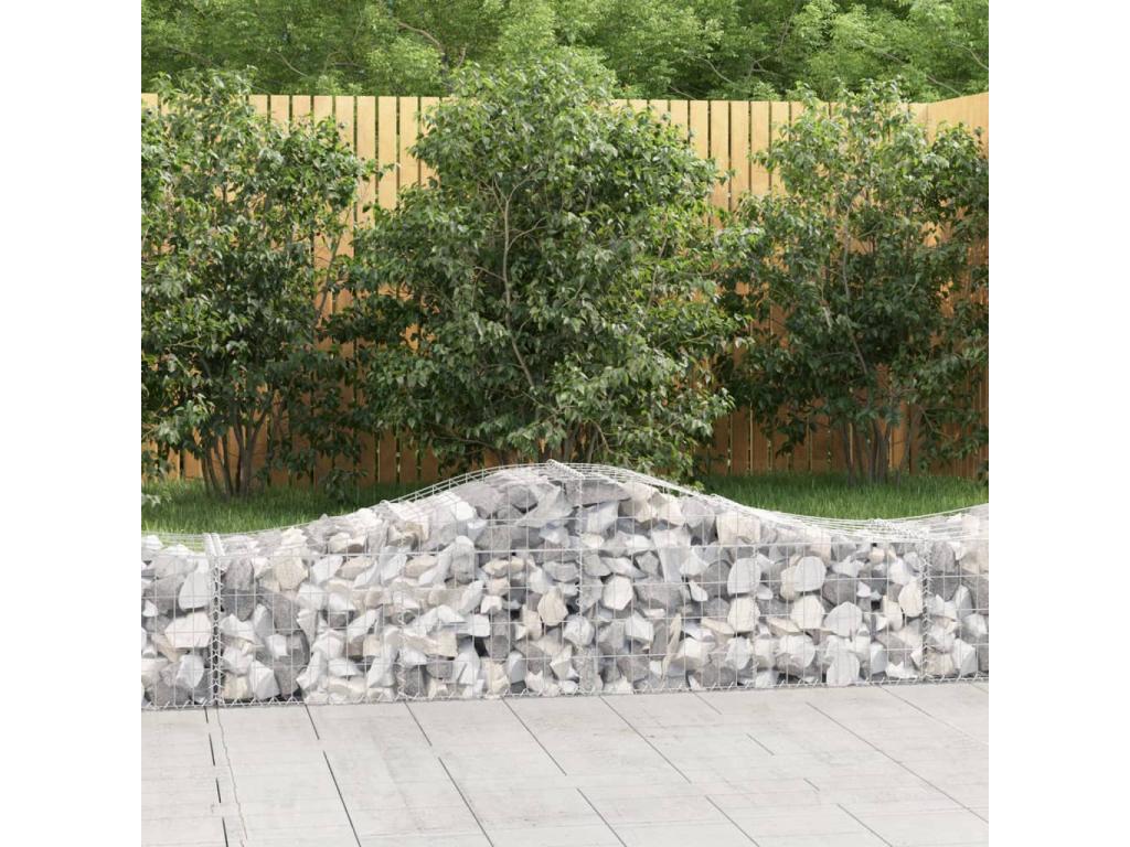 Paniers à gabions arqués 11 pcs 200x50x40-60 fer galvanisé CCJM38689