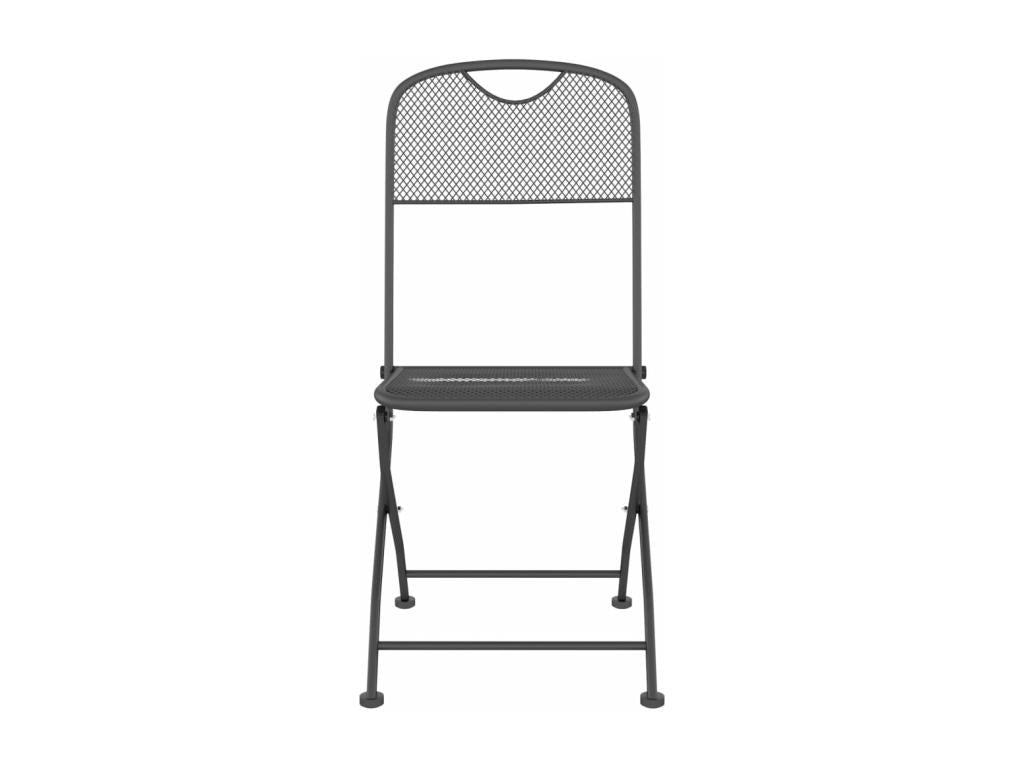 Ensemble à manger de jardin 9 pcs métal anthracite Meubiana