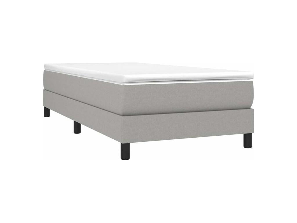 Sommier à Meubiana de lit avec matelas Gris clair 80x200 Tissu