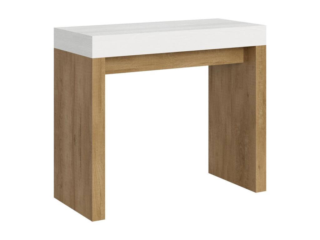 Console extensible blanche et bois clair 40 à 300cm Laviecasa-Pied et support sur Laviecasa KSGH59604