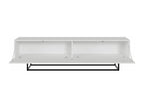 Meuble TV - 175 cm - blanc avec pieds noirs - Meubiana