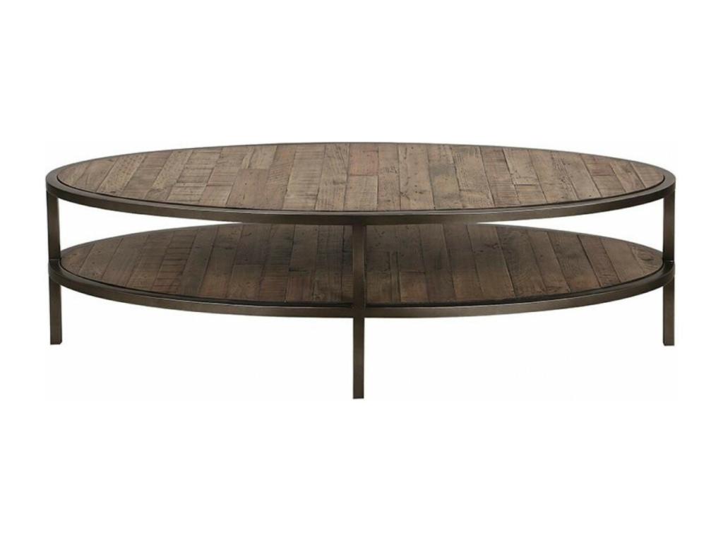 Table basse ovale en MDF marron - Meubiana