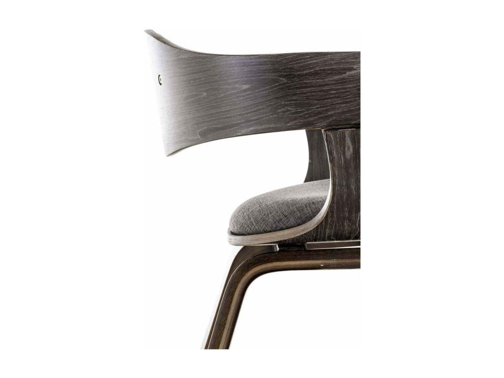 chaises avec accoudoirs - Tissu / Noir - Gris / Gris clair - Homzora Stoff