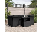 Salon de jardin 7 pièces avec coussins noir résine tressée MEJY51434