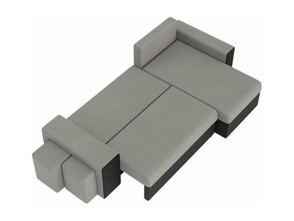 Canapé d'angle Meubiana 138 Rose Fonction de couchage Boîte de literie 256x139x80cm