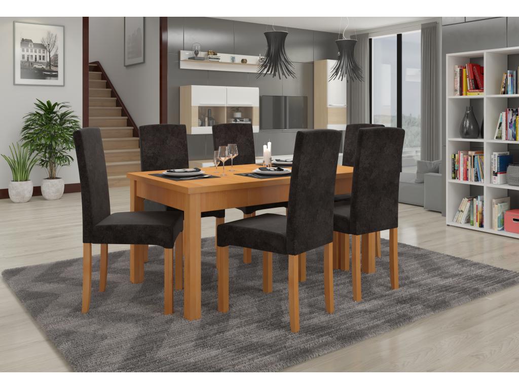 Chaise bois clair de hêtre et tissu au choix Zakria-Tissu 27105