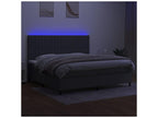 Sommier à Meubiana de lit et matelas et LED Gris foncé 200x200