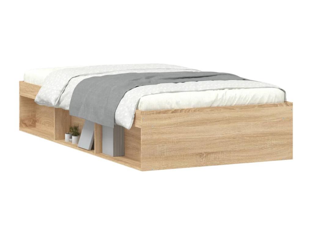 Cadre de lit sans matelas chêne Meubiana 90x200 cm