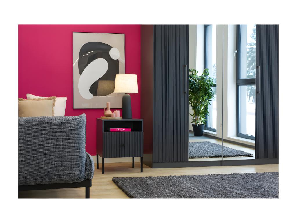 Table de chevet Meubiana 1 Tiroir Gris