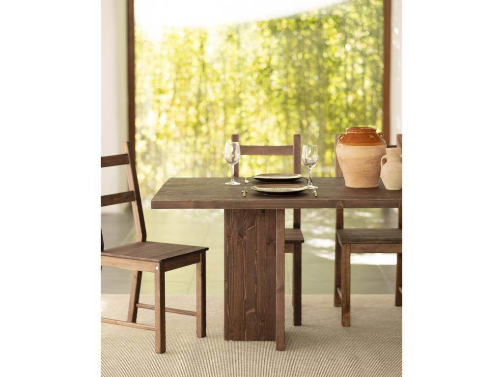 Table à manger en bois massif ton marron de 200x75cm - Laviecasa SMMM39888