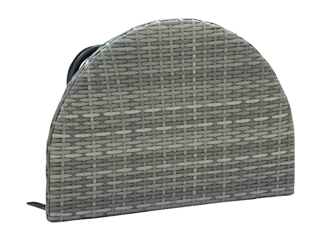 Meubiana Premium - Table de balcon Gris 60x60x40 cm Résine tressée