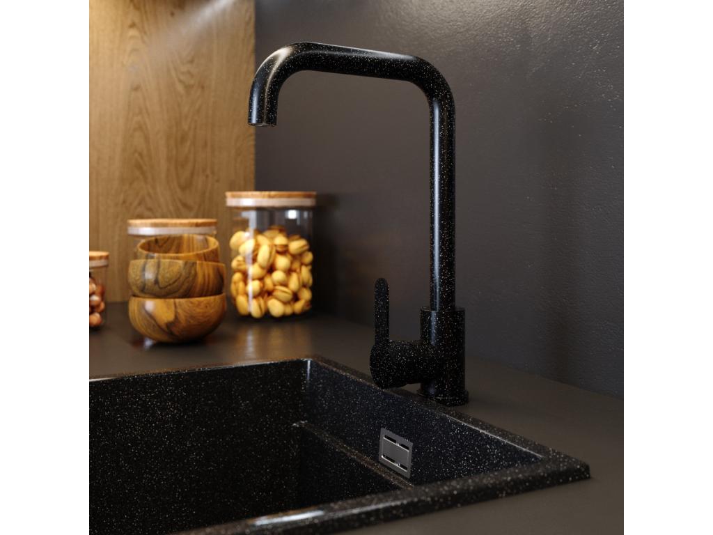 Mitigeur Cuisine Noir Granit Haut Acier Laviecasa JBYQ41268