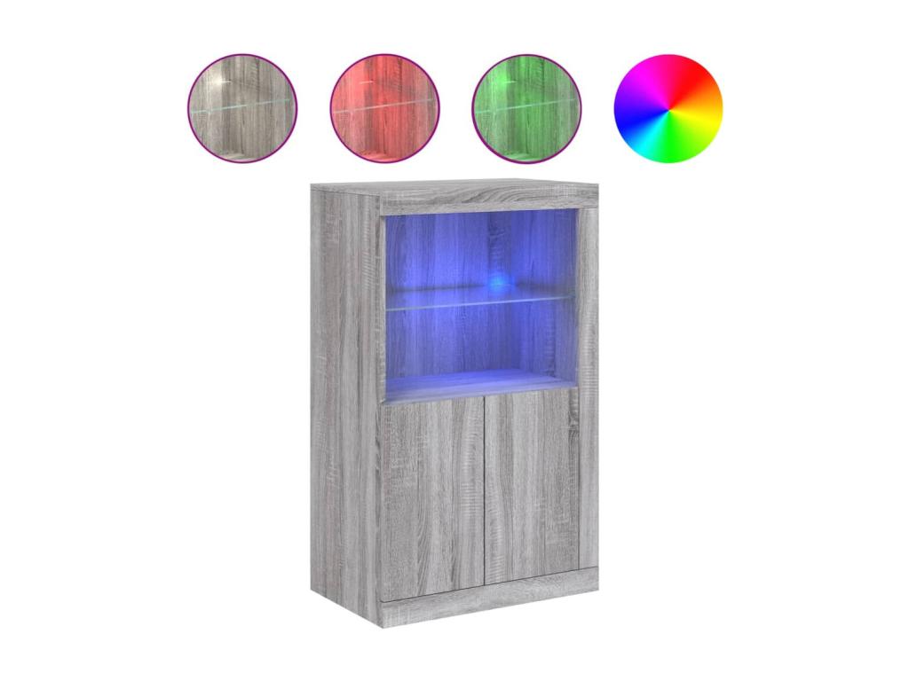 Armoire latérale et Laviecasaères LED Laviecasa gris bois d'ingénierie QBBE86709