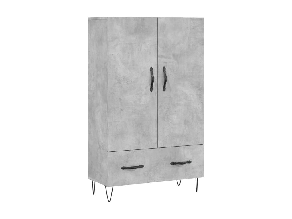 Buffet haut gris béton 69,5x31x115 cm bois d'ingénierie WEYH14234