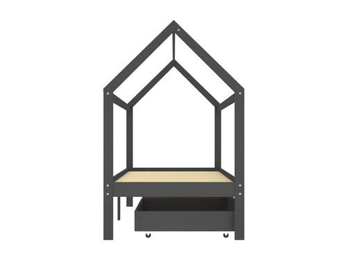 Cadre de lit d'enfant avec tiroirs Gris foncé Pin 90x200 cm MYQL38476