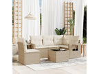 Salon de jardin avec coussins 6 pcs beige résine tressée SBQC33151