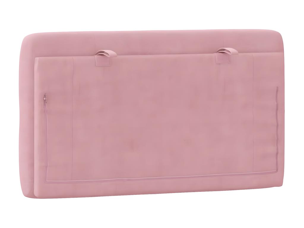 Coussin de tête de lit rose 90 cm velours DTBC21750