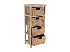Meuble de rangement en Bois Naturel avec 4 Paniers tressés H 86 cm