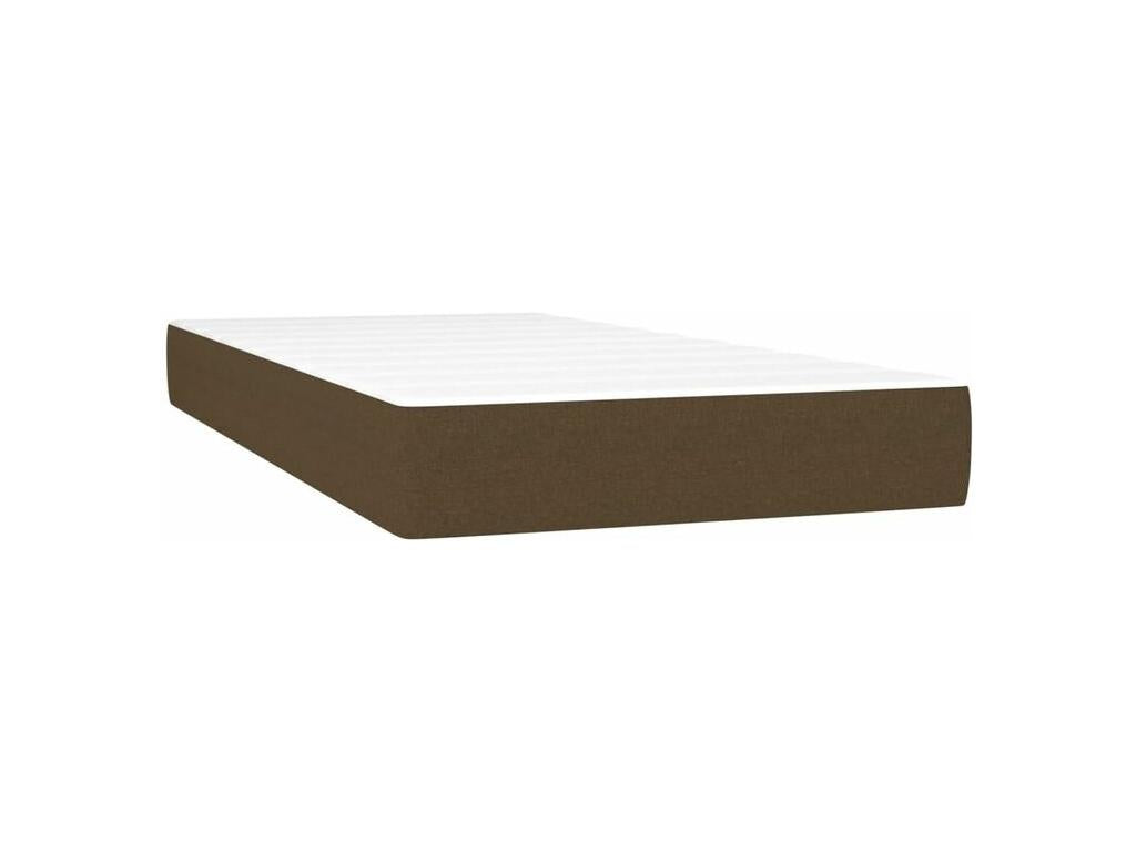 Sommier à Meubiana de lit matelas LED Marron foncé 80x200 Tissu