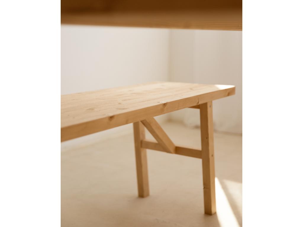 Banc en bois de sapin marron 150x45cm - Meubiana