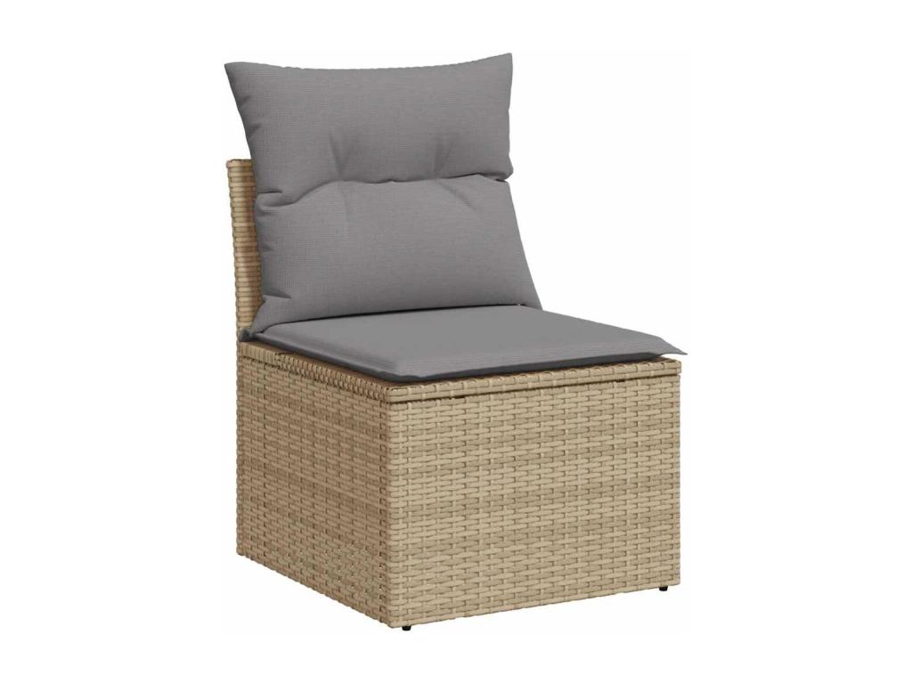 Salon de jardin avec coussins 10 pièces beige résine tressée HEQV71273
