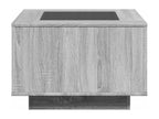 Table basse avec LED Meubiana gris 60x60x40 cm bois d'ingénierie