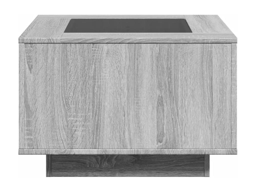 Table basse avec LED Meubiana gris 60x60x40 cm bois d'ingénierie