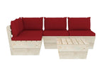 Salon de jardin palette 5 pcs avec coussins bois d'épicéa VGFT28669