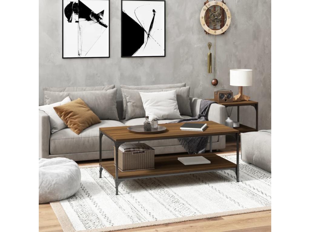 Table basse Chêne marron 100x50x40 cm Bois d'ingénierie