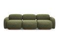 Canapé modulable 4 places en tissu chenille - olive - Meubiana