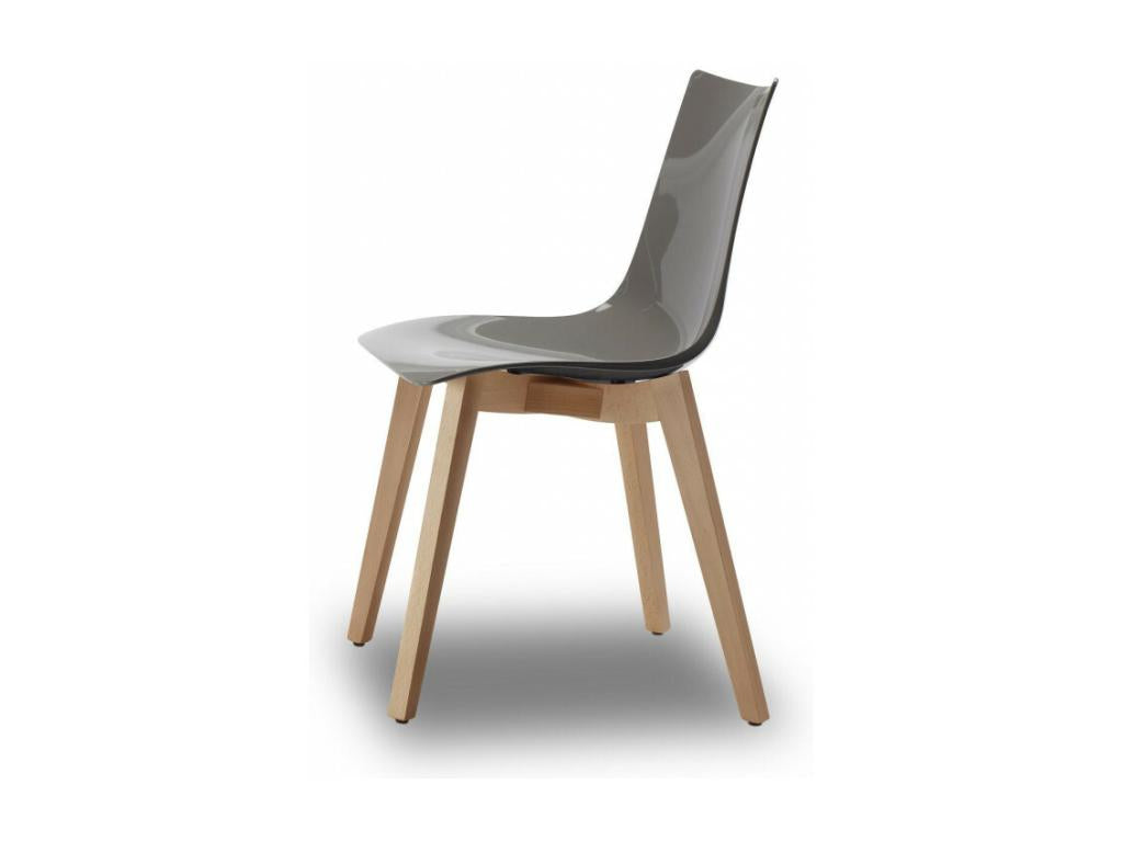 Chaise design avec pieds bois wengé - NATURAL Laviecasa Antishock blanche - Vendu à l'unité - déco originale HMRF78972