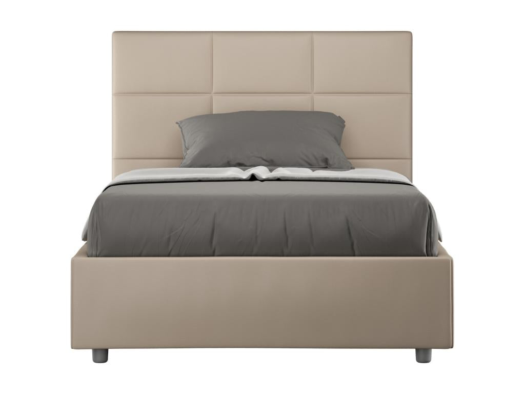 Lit sans sommier rembourré 140x210 similicuir Meubiana